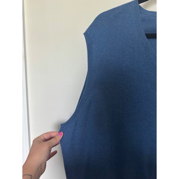 Polo Ralph Lauren Men’s Pima Cotton Sweater Vest Blue w/ Yellow Pony Sz 3XB - Picture 4 of 6